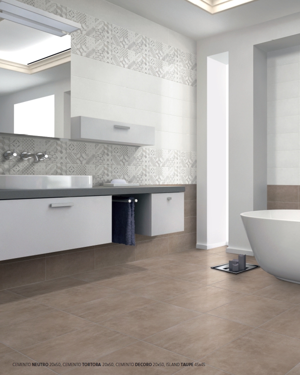 Serie cemento pavimento e rivestimento 20x50 ceramica mimma Pavimento in cemento